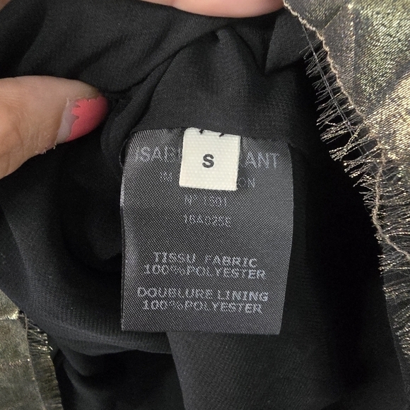 Isabel Marant Etoile Gold Pleated Mini Skirt with defect frayed hem - Picture 6 of 6